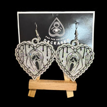 Load image into Gallery viewer, ghostface drippy heart earrings