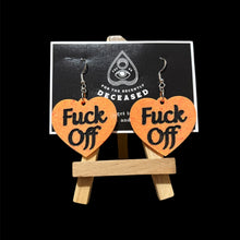 Load image into Gallery viewer, ‘f*ck off’ heart earrings