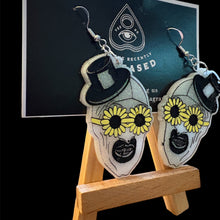 Load image into Gallery viewer, sunflower clown earrings
