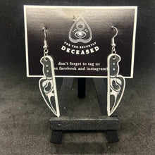 Load image into Gallery viewer, ghostface split knife earrings