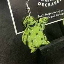 Load image into Gallery viewer, glow in the dark oogie boogie earrings