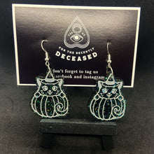 Load image into Gallery viewer, cats in pumpkins earrings