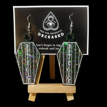 Load image into Gallery viewer, beetlejuice coffin earrings