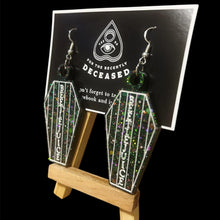 Load image into Gallery viewer, beetlejuice coffin earrings