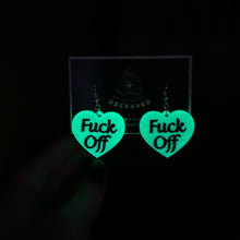 Load image into Gallery viewer, ‘f*ck off’ heart earrings