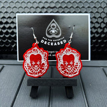 Load image into Gallery viewer, pennywise clown earrings

