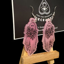 Load image into Gallery viewer, floral ghost bouquet earrings
