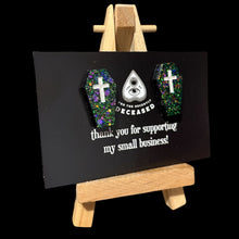 Load image into Gallery viewer, coffin cross stud earrings
