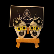 Load image into Gallery viewer, sunflower clown earrings
