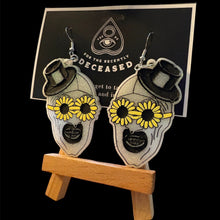 Load image into Gallery viewer, sunflower clown earrings
