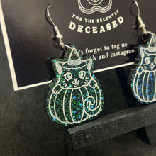 Load image into Gallery viewer, cats in pumpkins earrings

