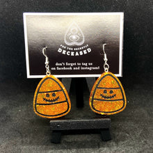Load image into Gallery viewer, happy candycorn earrings
