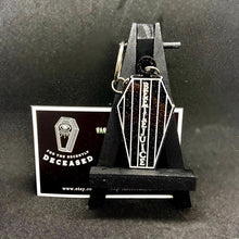 Load image into Gallery viewer, beetlejuice inspired coffin keyring
