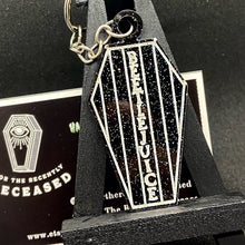 Load image into Gallery viewer, beetlejuice inspired coffin keyring
