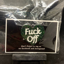 Load image into Gallery viewer, f*ck off heart badge
