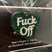 Load image into Gallery viewer, f*ck off heart badge
