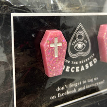 Load image into Gallery viewer, coffin cross stud earrings
